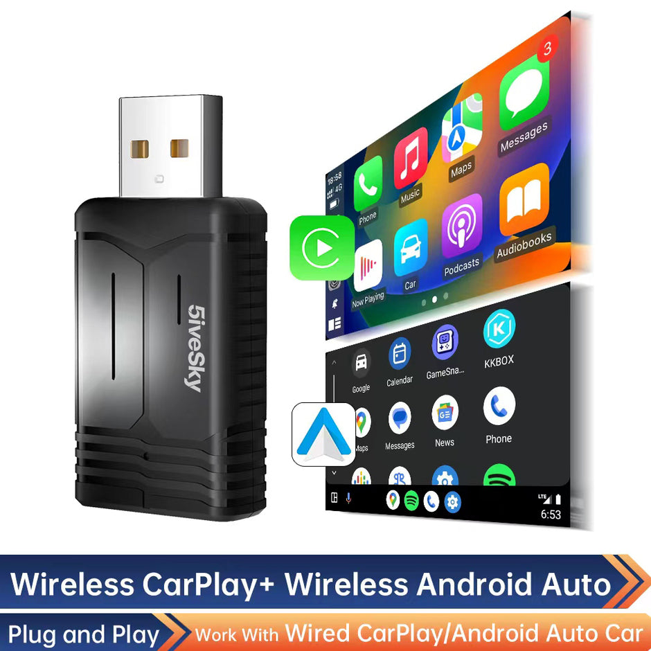 5iveSky 2 in 1 Wireless Carplay Adapter