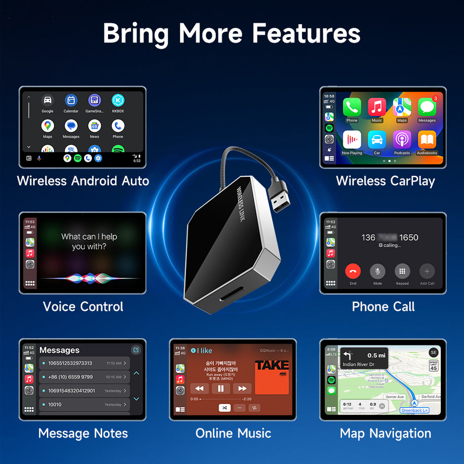 Convert Carbitlink to wireless CarPlay & Android Auto — Auto-connect, no cables