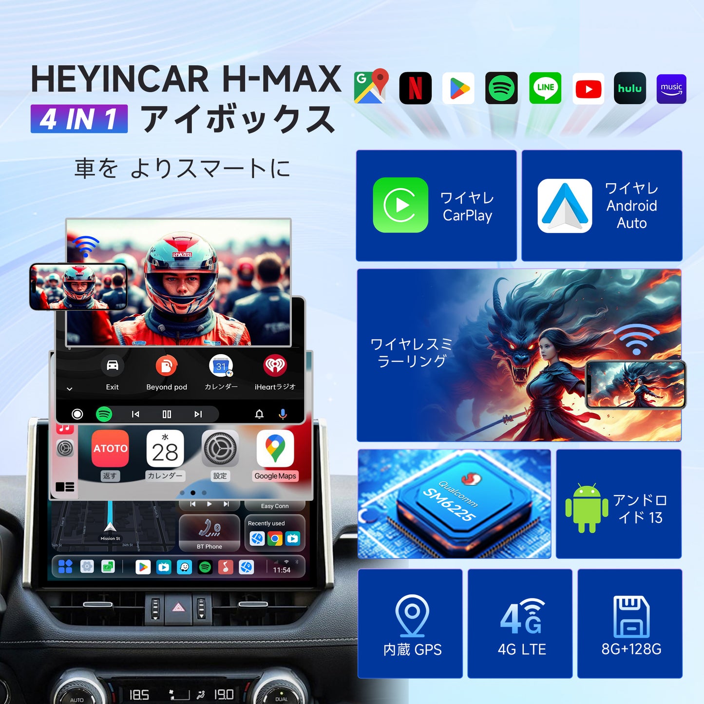 Carplay AI Box – Supports Netflix, YouTube (Japanese Version)