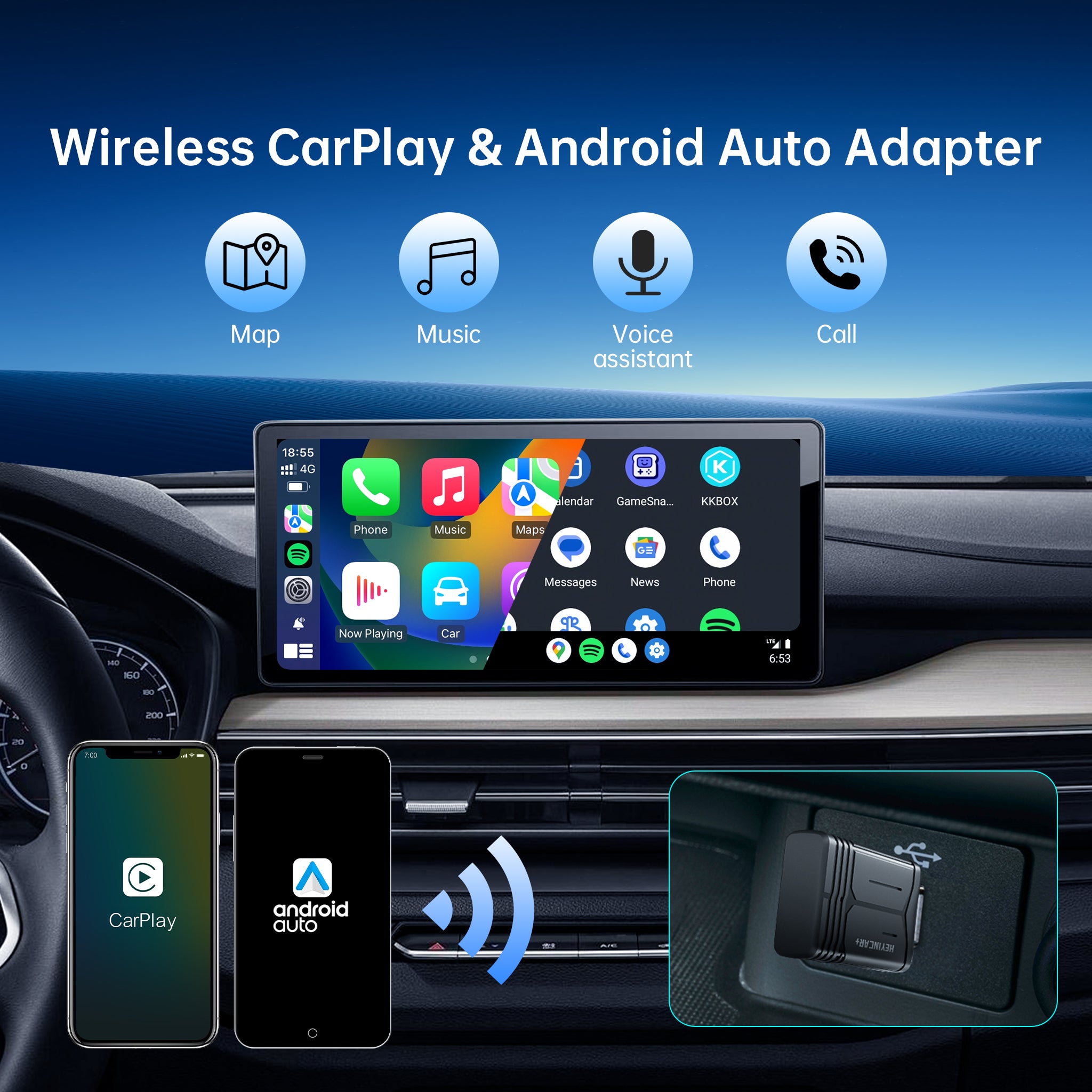 Wireless CarPlay & Android Auto Adapter
