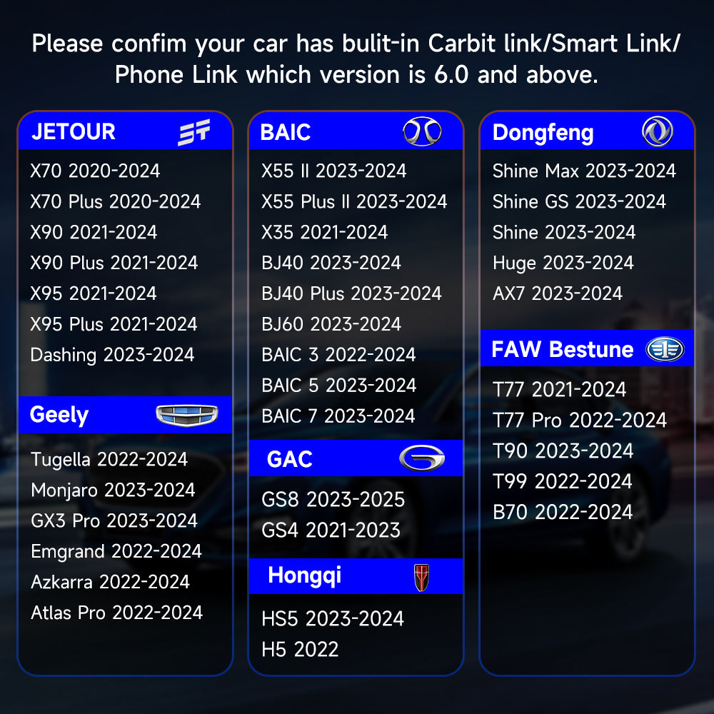 Convert Carbitlink to wireless CarPlay & Android Auto — Auto-connect, no cables