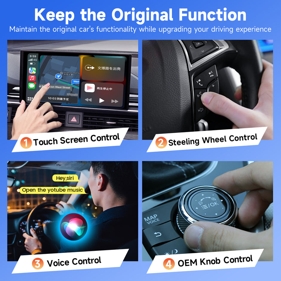 Wireless CarPlay & Android Auto Adapter--Dual-Head Design