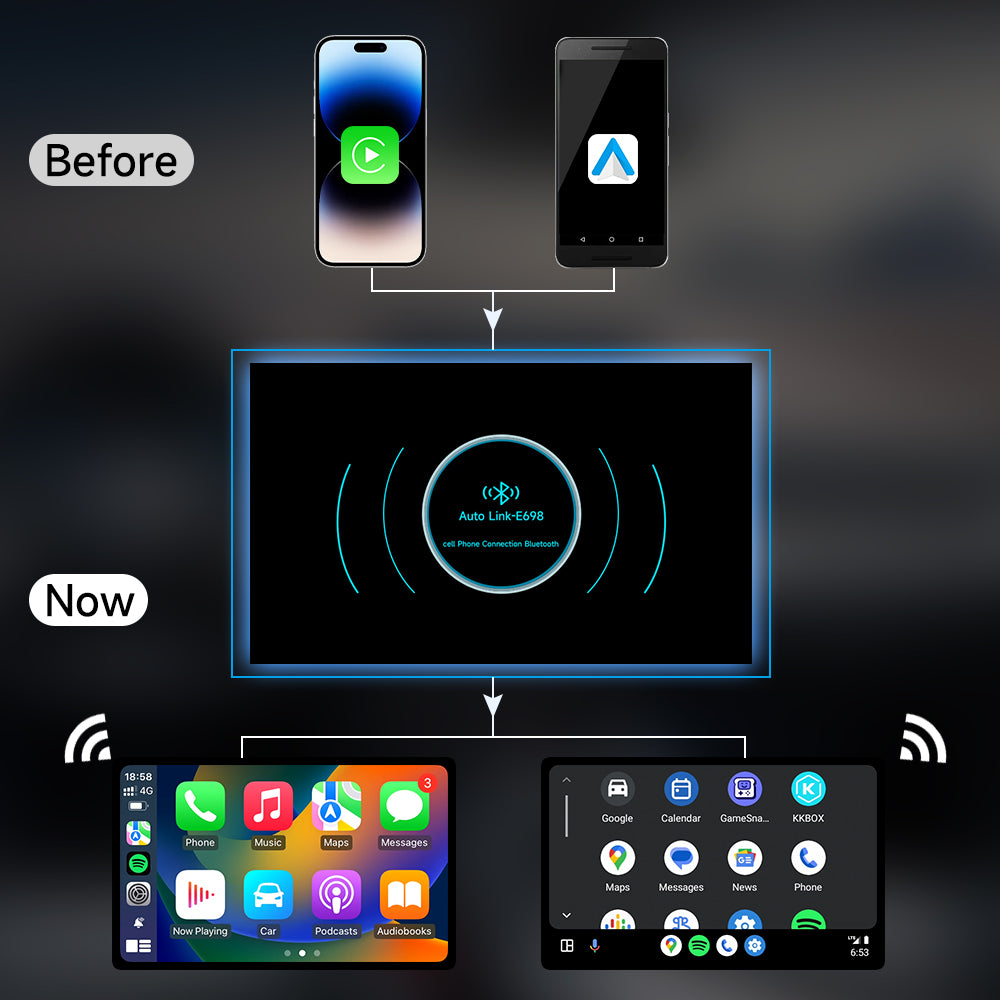 5iveSky 2 in 1 Wireless Carplay Adapter